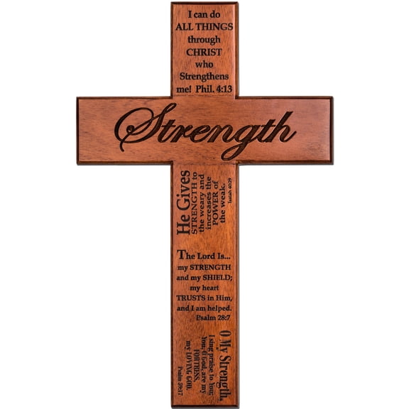 Large Solid Mahogany Faith Bible Verse Cross