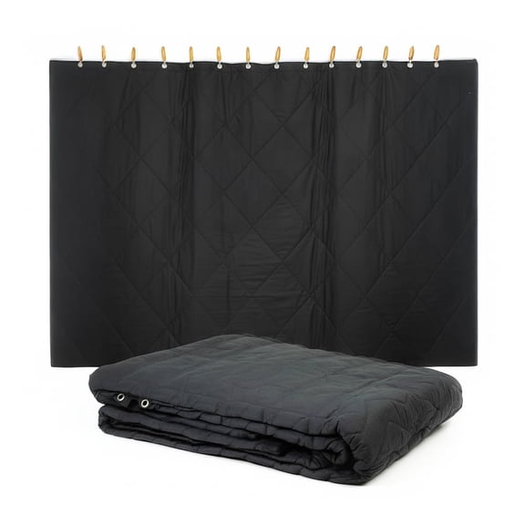 Large Sound Blanket 96" x 80" - Black Sound Dampening Blanket - Durable Woven Cotton/Polyester Blend Material - 12 lbs per Blanket, Machine Washable - Absorb Sound in Studios, Basements