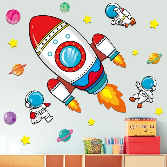 Large Space Bulletin Board Set Rocket Ship Astronaut Planet Cutouts Classroom Decor 55In 17 Piece