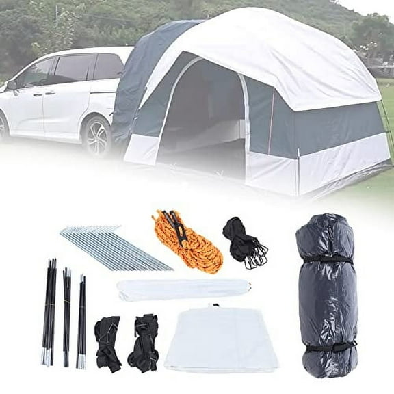 Large Space, Outdoor Car Tent, 4-Person Family Dome Tent, Quick Setup, Ideal for Camping, Adventure, and Family Outings 98.43 * 98.43 * 78.74inch (White Green)