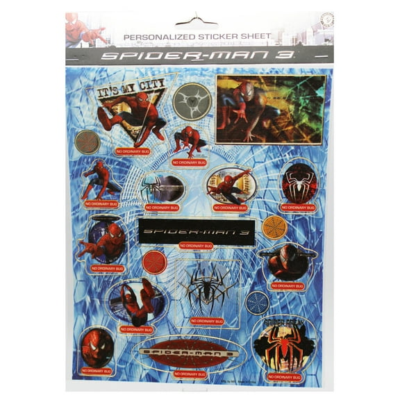 Large Spider-Man 3 Sticker - No Ordinary Bug Assorted Spiderman Movie Stickers (20 Stickers)