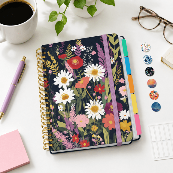 Large Spiral Notebooks For Work 5 Subject With Removable Dividers