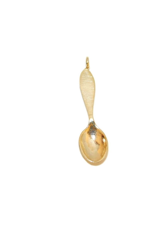 Large Spoon Pendant Charm 14k Yellow Gold!!