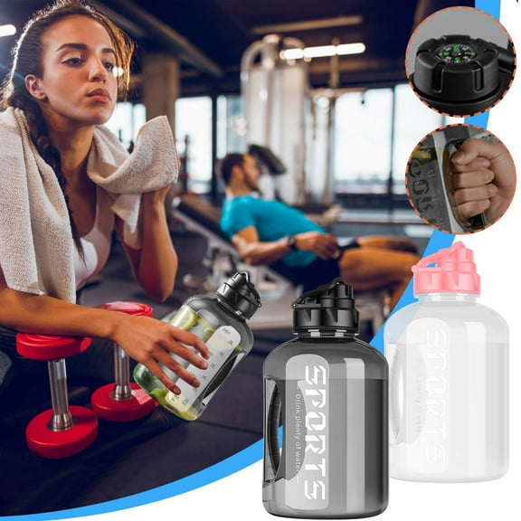 Large Sports Water Bottle 64oz Insulated Tumbler with Straw Leakproof for Gym Workouts Hiking Outdoor Activities Men Women, Ukhbmc | A