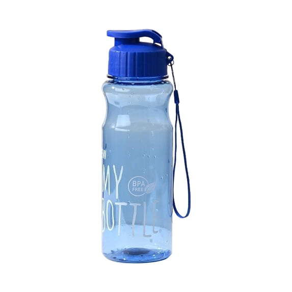 Large Sports Water Bottle,Fitness Cup with Lock Lid & Lanyard Design,Leakproof,BPA Free Plastic Water Bottle for Gym Outdoor Sports Walking Hiking Driving Riding, 1Pc, Multicolor(Blue1,2.5x2.5x8.6")