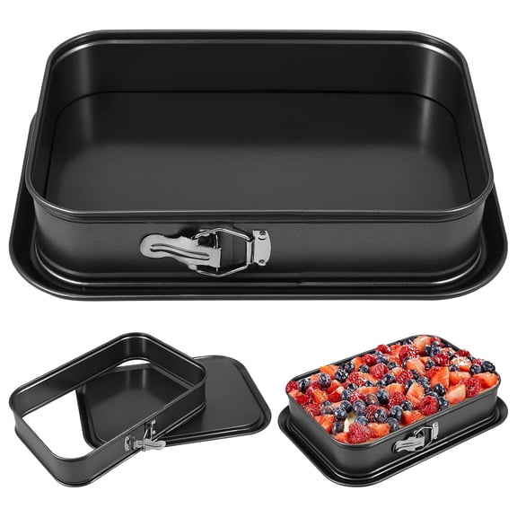 Large Rectangle Springform Cake Pan, 11.6 x 7.5 Inch Non-Stick Leakproof Baking Mold with Removable Bottom, for Cheesecake Tiramisu Home Kitchen DIY