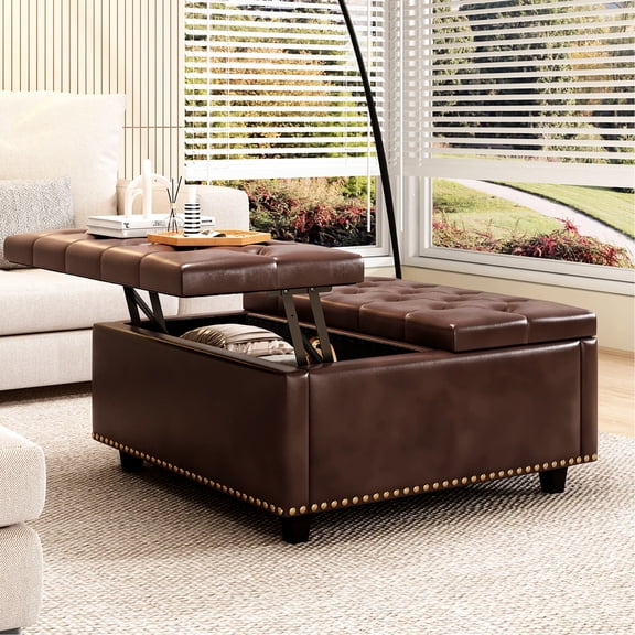 Square Storage Bench with Comfortable Seat - Ideal for Relaxing in Living Room