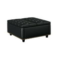 thumbnail image 1 of Large Square Foot Stool with Storage,ottoman with Storage with Two Storage Doors, Storage Ottoman,for Living Room Mid-century Modern Coffee Table with Nailhead Inlay, Brown PU Leather, 1 of 6