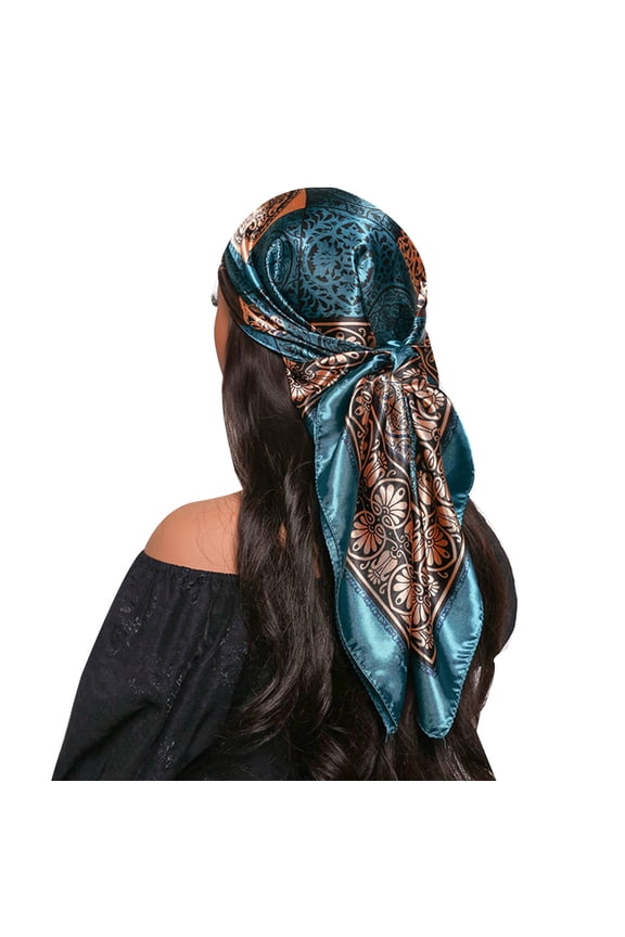 Large Square Headscarf 90x90cm Hair Bandanas Neck Scarves Stylish Soft Artificial Silk for Sleep Beach Daily Wear Parties Decoration