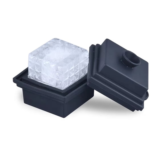 Large Square Ice Block Mold - Crystal Clear Silicone Ice Block Maker Tray for Whiskey, Cocktails & Beverages,1 x Large Square Ice Cube Mold