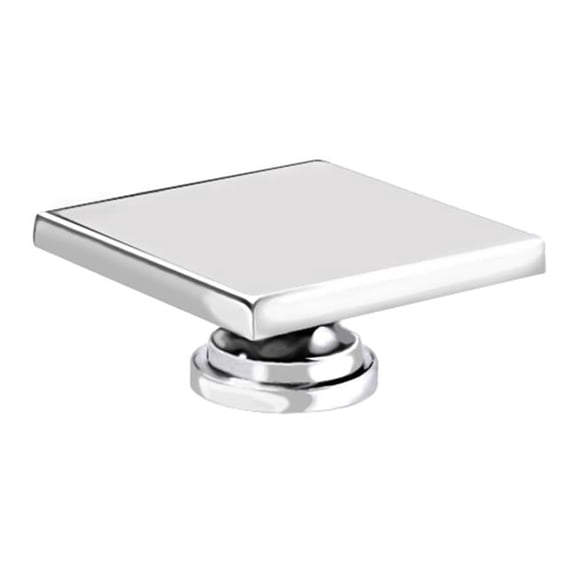 Large Square Knob Bright Chrome