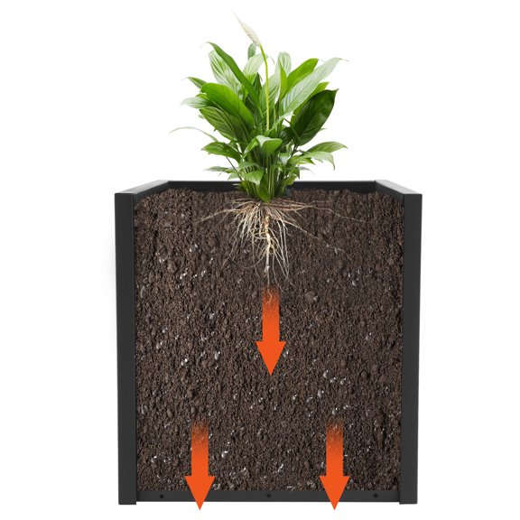 Large Square Planter, Cube Metal Planters Pot with Drainage Seams for Indoor and Outdoor, Heavy Duty Steel Flower Pots for Patio, Deck, Garden