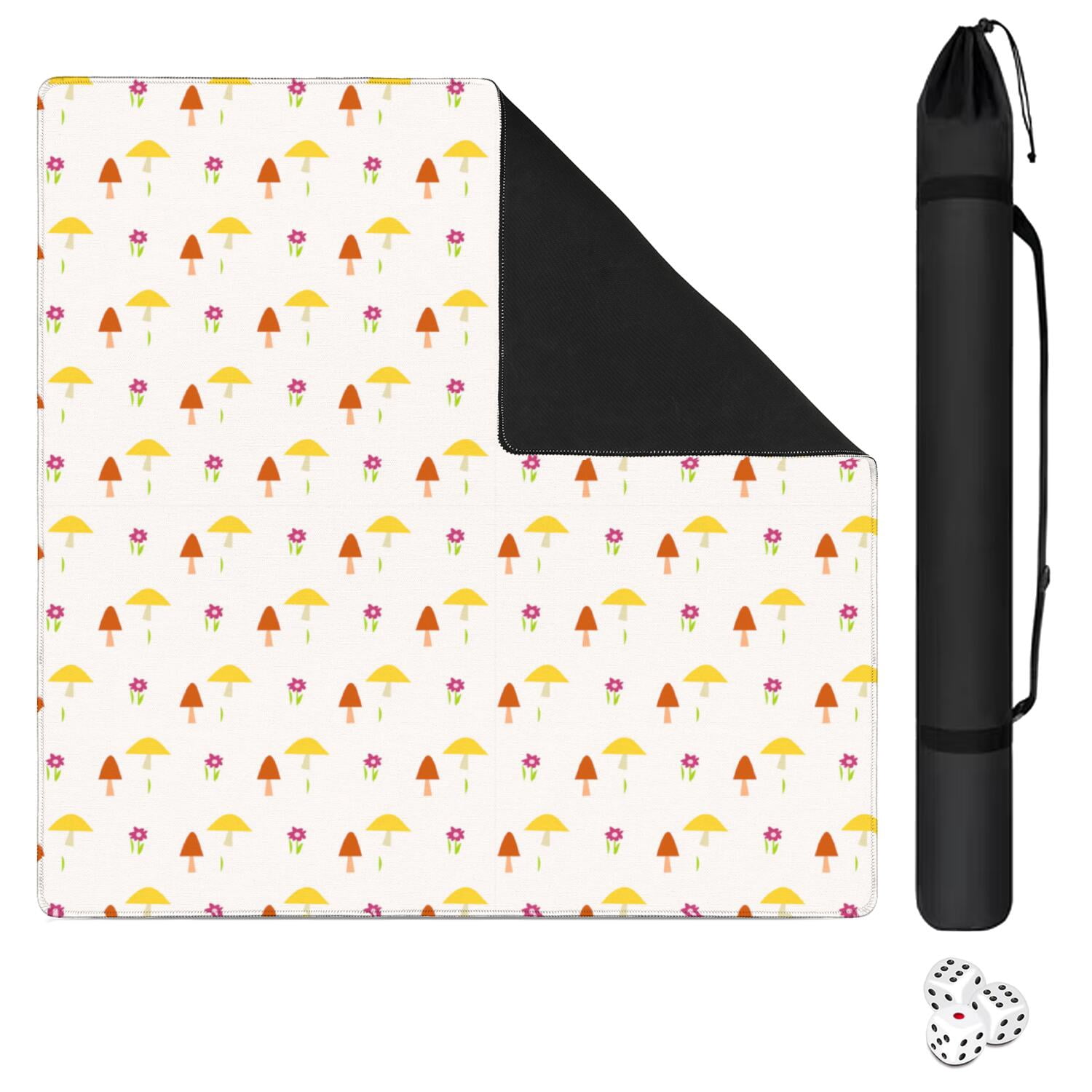 Large Square Plants Style Mat 31.5x31.5 Inches Made of High Quality Rubber with Anti-Slip Properties and Noise Reducing Technology for Card Games