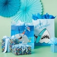 thumbnail image 1 of Large Square Shark Birthday Gift Bag with Tag Blue - Spritz, 1 of 3