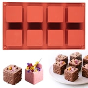 Large Square Silicone Baking Mold 2 Pack, 8-Cavity Cube Mousse Cake Mold for Valentine s Day Desserts, Chocolate Candy Cheesecake Jelly Brownie Baking