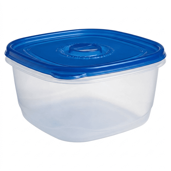 Large Square Storage Containers, 104 Oz Clear Pantry Organizer Bins with Lids, Airtight Kitchen Storage for Flour Sugar Cereal, Meal Prep and Leftovers,blue