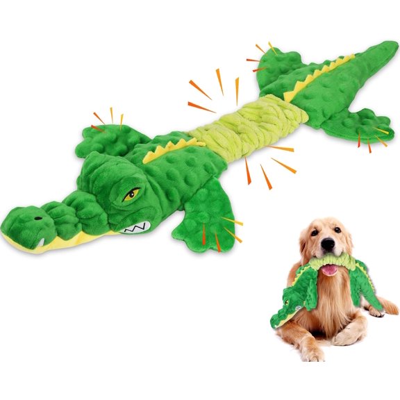 Large Squeaky Toys, Interactive Puppy Toys with Crinkle Paper, Pull Tug of War , Plush Toys for Small, Medium, Large Breed