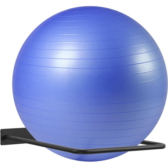 Large Stability Ball Wall Rack - Yoga Storage for Studio, Gym or Home (1 Black)