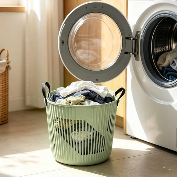 Large Stackable Laundry Basket with Handles, Heavy Duty Dirty Clothes Bin for Household Storage, Bathroom Organization