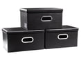 thumbnail image 1 of Large Stackable Storage Boxes with Lids Lear Fabric Foldable Storage Bins Organizer Containers Baskets s with Cover for Bedroom Closet Office Nursery, 1 of 6