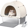 thumbnail image 1 of Stainless Steel Cat Litter Box 85L, Tent Cover&Telescopic Shovel,Extra Large Enclosed Cat Litter Box, 1 of 7