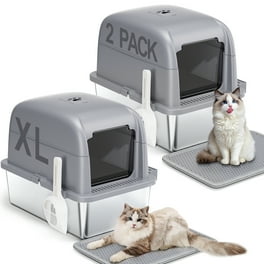 KYUTR Stainless Steel Litter Box with Lid, XXL Metal Cat Litter