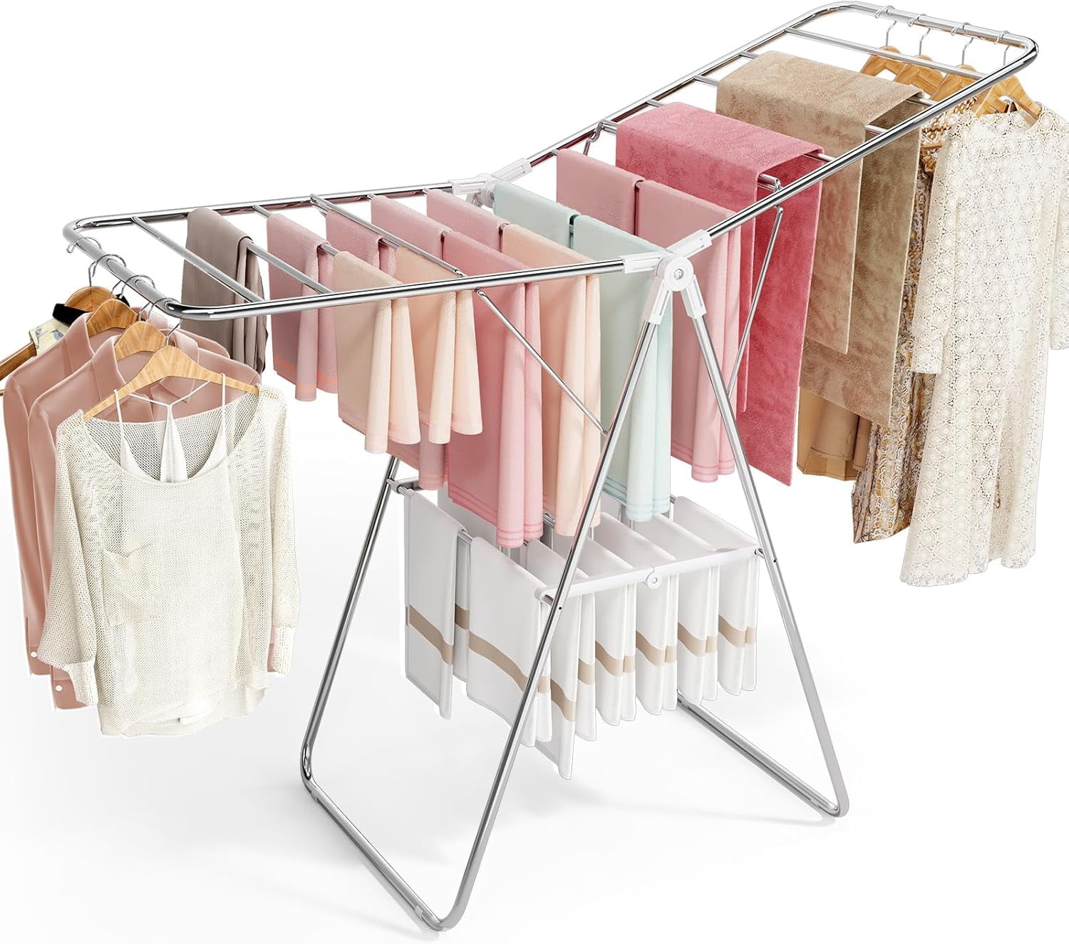 Large Stainless Steel Clothes Drying Rack, Foldable and Durable ...