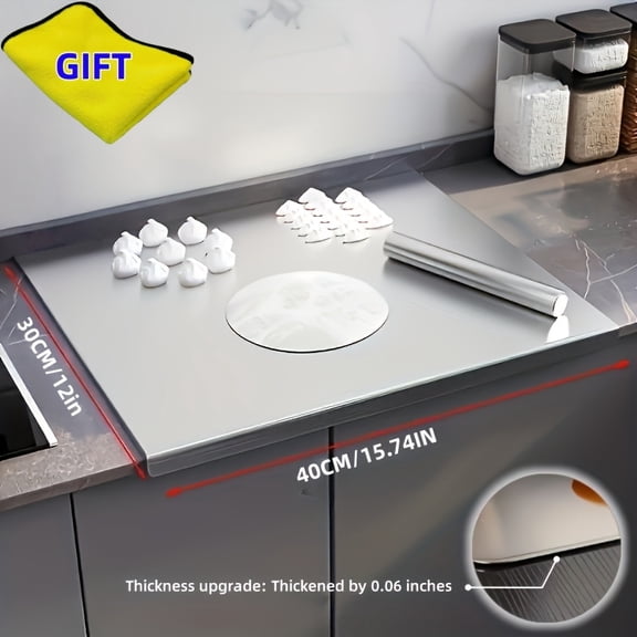 Large Stainless Steel Cutting Board for Baking & Kneading Dough, Safe Kitchen Prep. High-Temp BBQ & Breakfast Plate, 316 Steel.