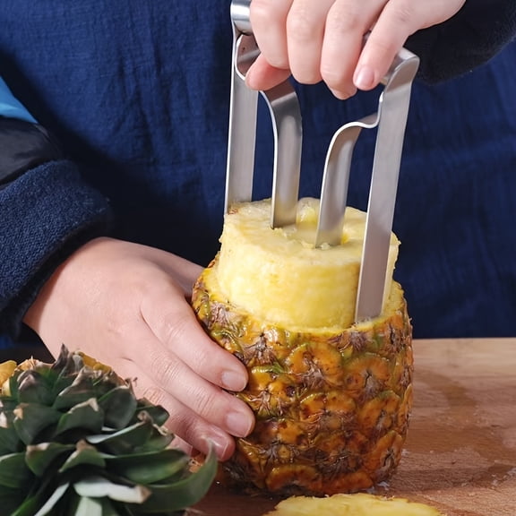 Large Stainless Steel Pineapple Corer Slicer Peeler, Multi-Functional Fruit Cutting Tool, Durable Kitchen Gadget for Home Cooking & Restaurant Food Prep