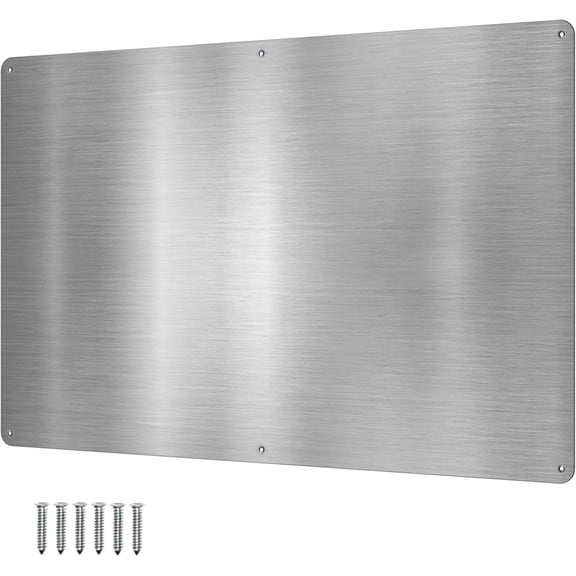 Large Stainless Steel Plate for Magnets, Adhesive Back, Mounting Screws, Ideal for Magnetic Shelf, Spice Holders, Colorful Magnets as a Gift. Mount Anywhere!