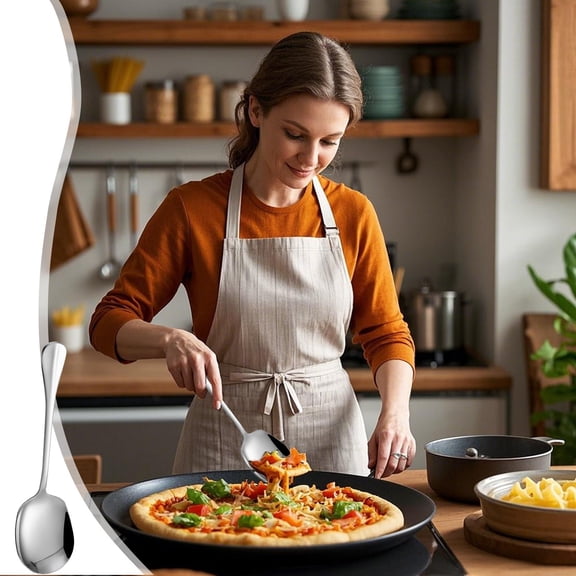 Large Stainless Steel Serving Spoon, Long Handle Communal Buffet Ladle, Heavy Duty Food Sharing Utensil, Multipurpose Kitchen Tool for Home, Restaurant, Hotel, Catering