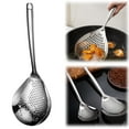 thumbnail image 1 of Large Stainless Steel Slotted Spoon & Colander, 15-inch Kitchen Strainer Skimmer with Anti-Scald Handle & Hanging Holes, Multi-Functional Cooking Spoon for Frying, Draining & Scooping, 1 of 6