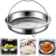 thumbnail image 1 of Large Stainless Steel Steamer Insert with Handle, Replacement Vegetable Steaming Basket for Pots, 24x6.4cm, 1 of 9