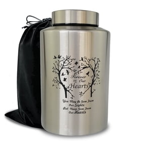 AODIYA Silver Stainless Steel Full Size for Adult Ashes Cremation Urns