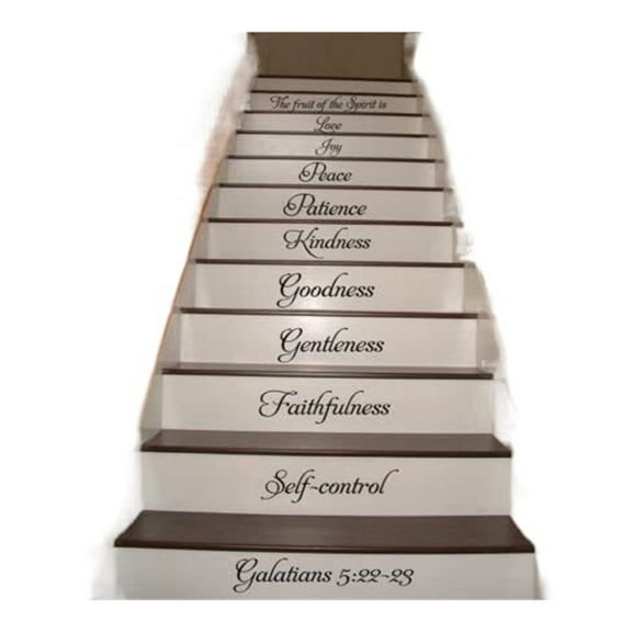 Large Stairs Vinyl Sticker Decor Gift Decal Stickers Lettering Fancy Font