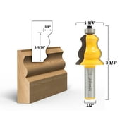 Large Standard Cap Crown Cap Molding Router Bit - 1/2 Shank - Yonico 16112