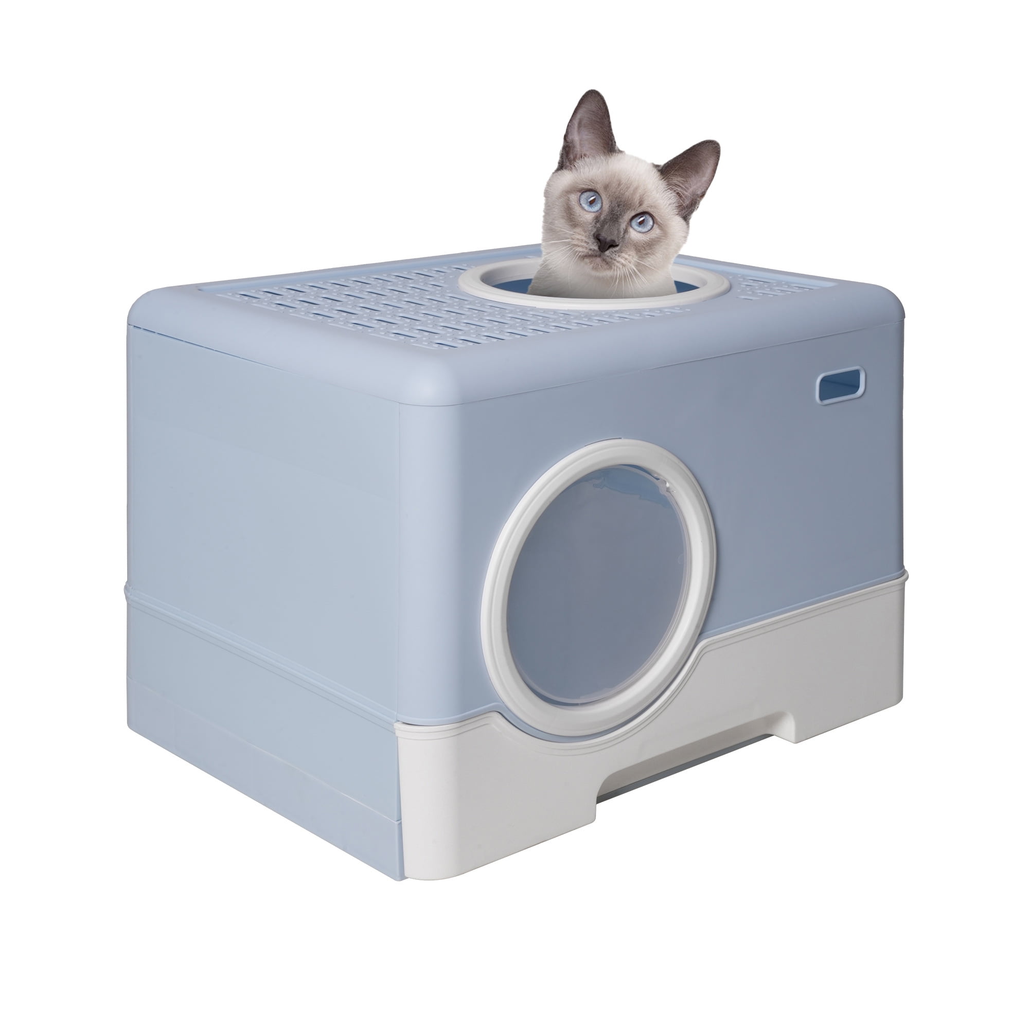 Large Standard Enclosed Cat Litter Box with Lid Cover, Odorless Drawer Type Cat Litter Box, Top