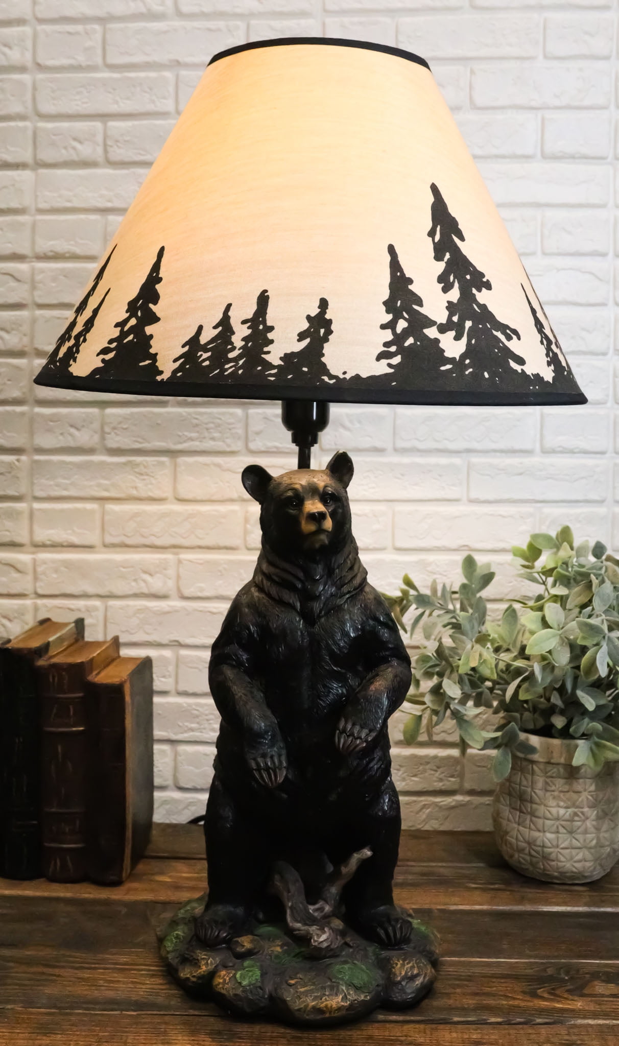 Large Standing Black Bear Surveyor Arkadius Desktop Table Lamp
