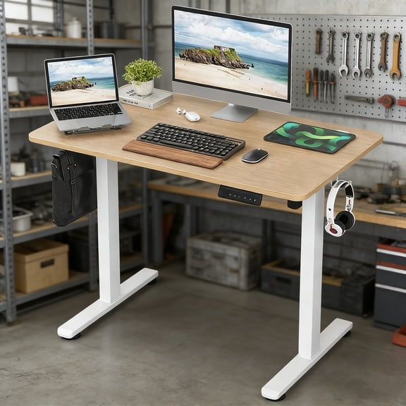 Large Standing Desk  Adjustable Height Raising Desk That Raises Up and Down for Productive Home & Office Setups