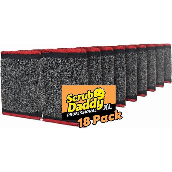 Large Steel Scouring Pads - Scour Daddy Steel XL Stainless Steel Dish Scrubber Sponge - Durable, Shred-Resistant Scour Pads - Bulk Kitchen Sponges & Commercial Cleaning Supplies (18 Count)