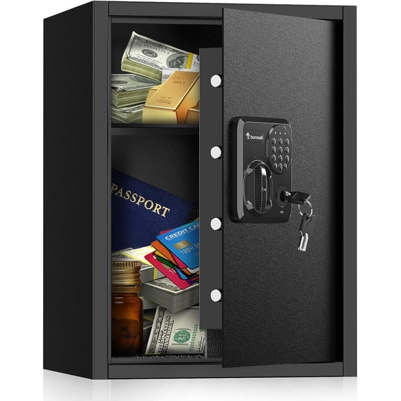 Large Steel Security Safe Box with Digital Lock 1.8 Cubic Feet Removable Shelf 14.2" x 12.99" x 19.7" Bestseling