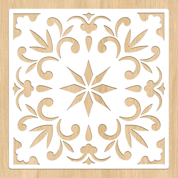 Large Stencils for Painting Floors, Tiles & Walls, 12 x 12 Inch | 2-Pack, Reusable, 10 Mil, Moroccan Star Pattern Templates for Concrete, Bathroom, Kitchen, Patios, DIY Home Decor