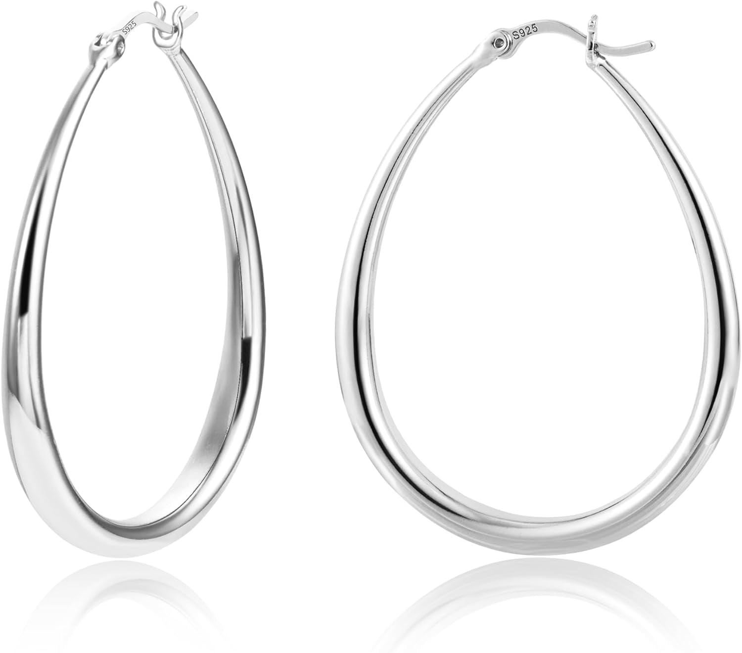 Sterling Silver Cat Earrings For Women - Gold Plated, Cubic Zirconia, Heart Hoop, Hypoallergenic