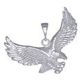 thumbnail image 1 of Large Sterling Silver Eagle Pendant Necklace 12 Grams 2.25 Inches with Diamond Cut Finish and 24 Inch Figaro Chain, 1 of 3