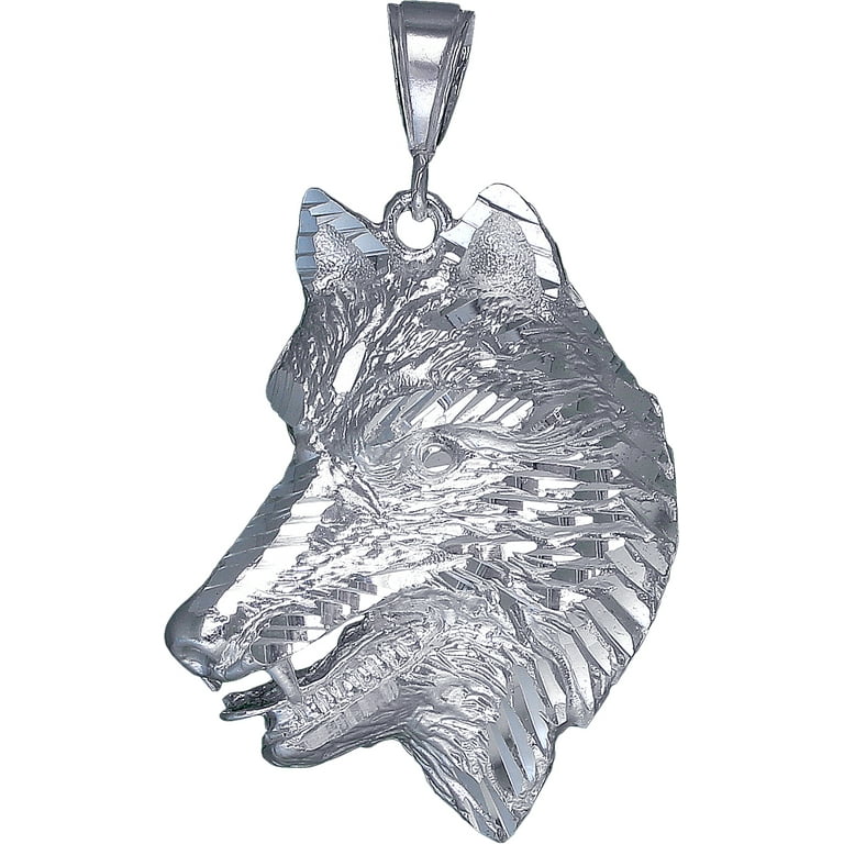 Wolf Charm Antiqued Sterling Silver - Made in the USA Wolf Charm Antiqued Sterling Silver - Made in the USA