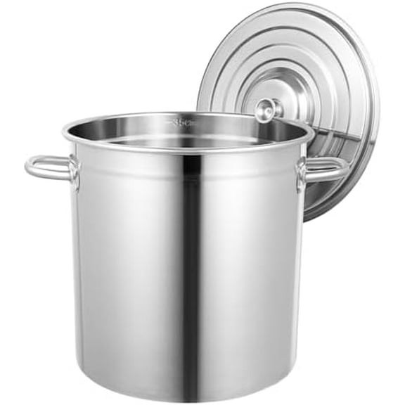 Large Stock Pot with Lid Stainless Steel Cooking Pot 35L Induction Pot Stew Pot Large Rice Cereal Grain Container Kitchen Milk Oil Wine Storage Bucket Commercial Big Pot$$Home Decor, Kitchen, & Other
