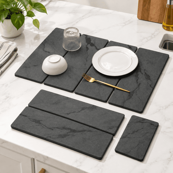 Outner F Large Stone Dish Drying Mat For Kitchen Counter 2 Quick Dry Mats ...