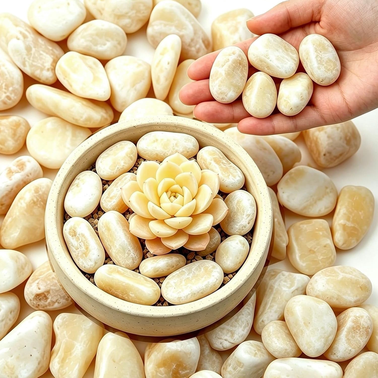 Large Stones Natural Beige Pebbles 6LB,1-2 Inch River Rocks - Walmart.com