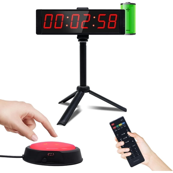 Large Stopwatch with Start/Stop Button, LED Digital Timer with Remote, Countdown Clock with Buzzer, Gym Clock for Home Gym, Interval Timer for Workout