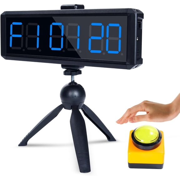 Large Stopwatch with Start/Stop Button、LED Digital Timer with Stand、360 ° Press Button、Stopwatch for Obstacle Course、Fitness Clock for Home Gym、Interval Timer for Exercise